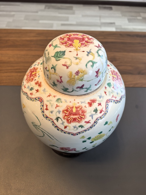 古玩陶瓷晚清粉彩12花神大蓋罐拍賣，當前價格12800元