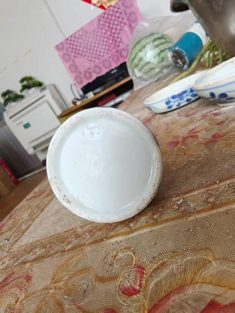 古玩陶瓷山水紋青花水盂真品鑒賞圖
