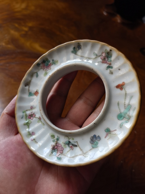 古玩陶瓷一鳴驚人粉彩盞托真品鑒賞圖