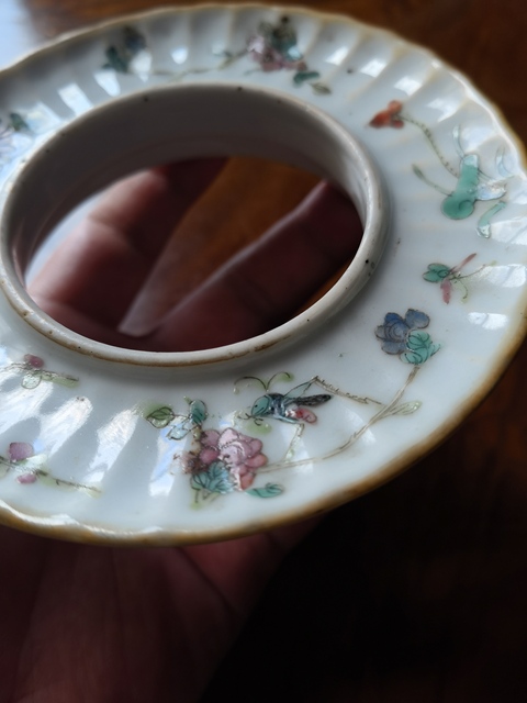 古玩陶瓷一鳴驚人粉彩盞托真品鑒賞圖