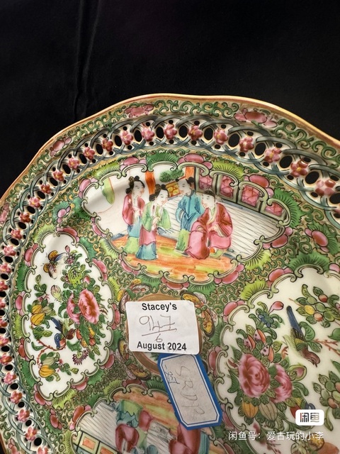 古玩陶瓷廣彩人物故事紋花口盤，比較合適真品鑒賞圖