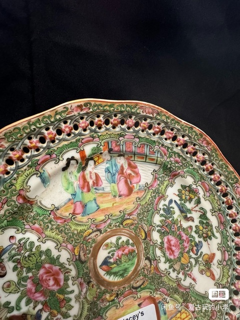 古玩陶瓷廣彩人物故事紋花口盤，比較合適真品鑒賞圖
