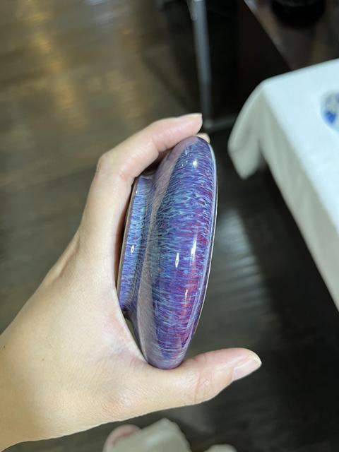 古玩陶瓷鈞紅窯變釉水洗真品鑒賞圖