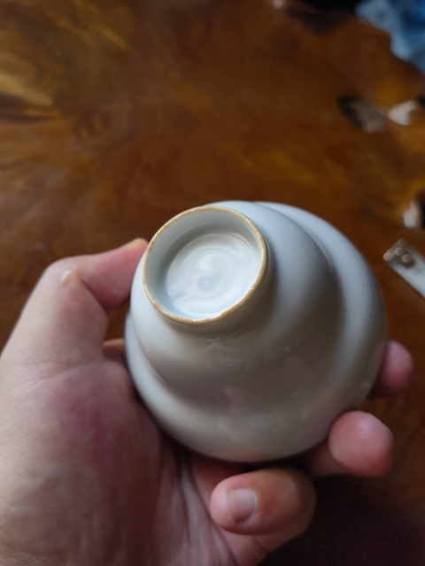 古玩陶瓷白釉蓋碗真品鑒賞圖