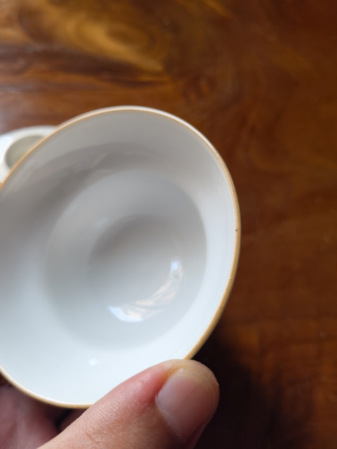 古玩陶瓷白釉蓋碗真品鑒賞圖