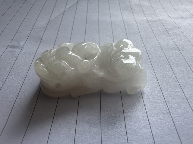 古玩玉器翡翠雕“貔貅”掛件真品鑒賞圖