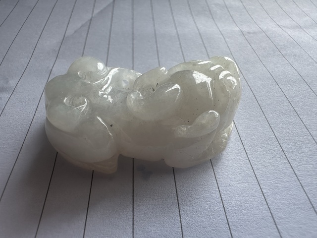 古玩玉器翡翠雕“貔貅”掛件真品鑒賞圖