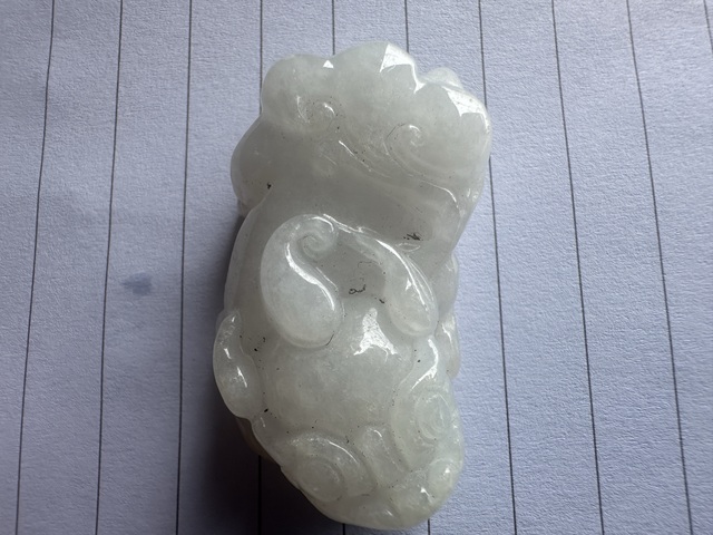 古玩玉器翡翠雕“貔貅”掛件真品鑒賞圖