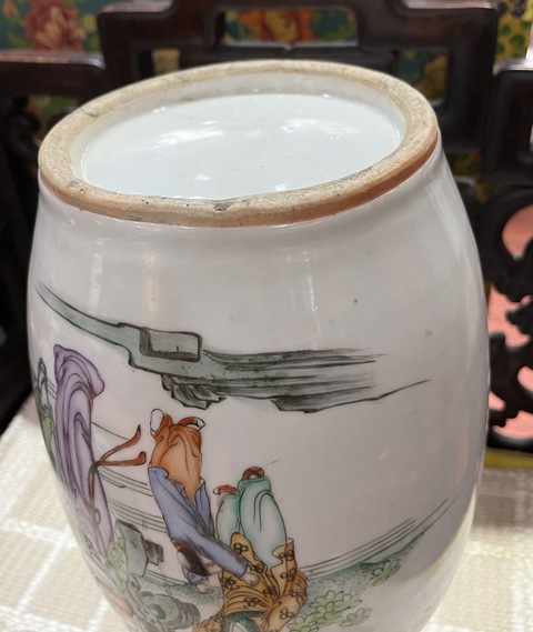 古玩陶瓷人物紋瓶真品鑒賞圖