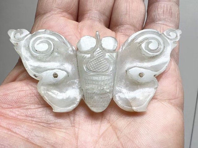 古玩玉器和田玉雕“蝴蝶佩”真品鑒賞圖