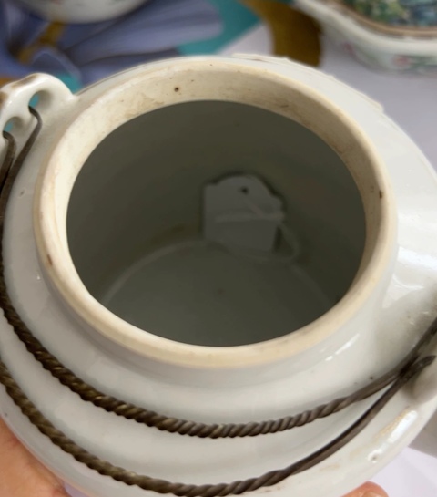 古玩陶瓷博古圖提梁壺真品鑒賞圖