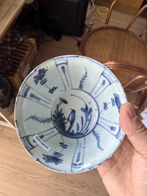 古玩陶瓷青花花鳥紋碗真品鑒賞圖