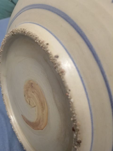 古玩陶瓷漳州窯青花鳳穿牡丹盤真品鑒賞圖