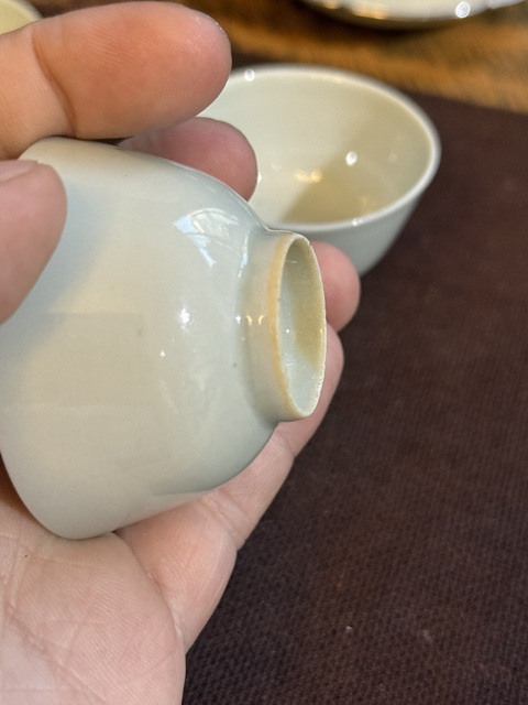 古玩陶瓷豆青釉杯真品鑒賞圖