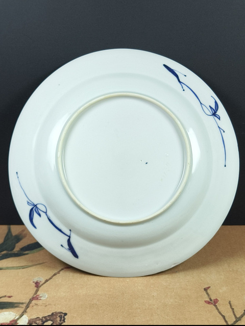 古玩陶瓷西廂記青花盤真品鑒賞圖