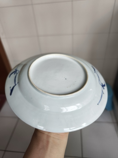 古玩陶瓷西廂記青花盤真品鑒賞圖
