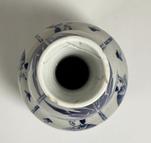 古玩陶瓷青花仕女嬰戲圖葫蘆瓶真品鑒賞圖