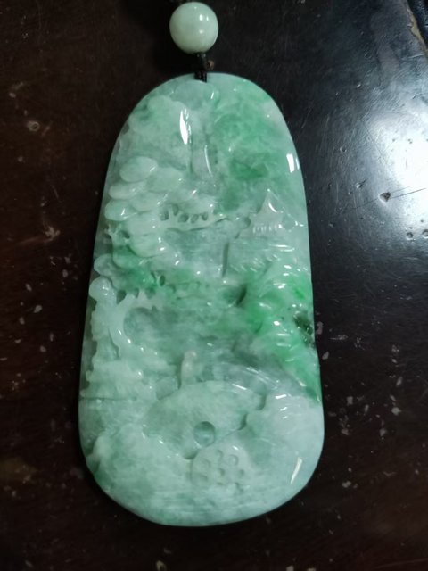 古玩玉器天然翡翠（A貨）掛件拍賣，當前價格10元