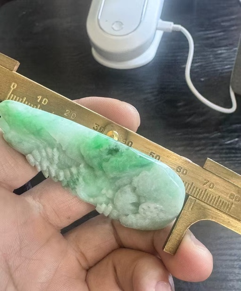 古玩玉器天然翡翠（A貨）掛件拍賣，當前價格10元