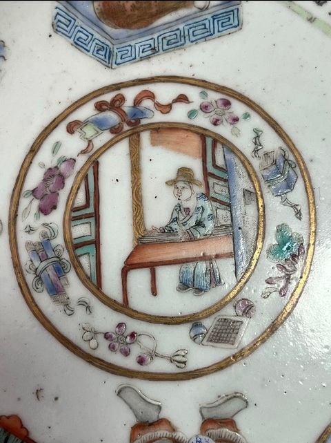 古玩陶瓷后加彩盤真品鑒賞圖