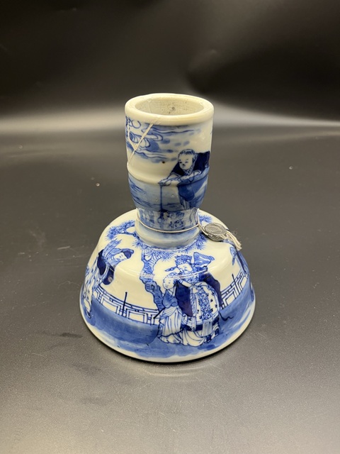 古玩陶瓷光緒青花燭臺(tái)真品鑒賞圖