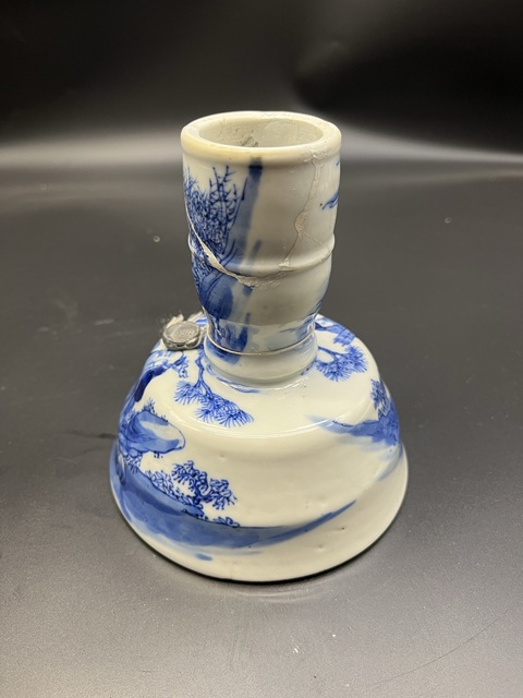 古玩陶瓷光緒青花燭臺(tái)真品鑒賞圖