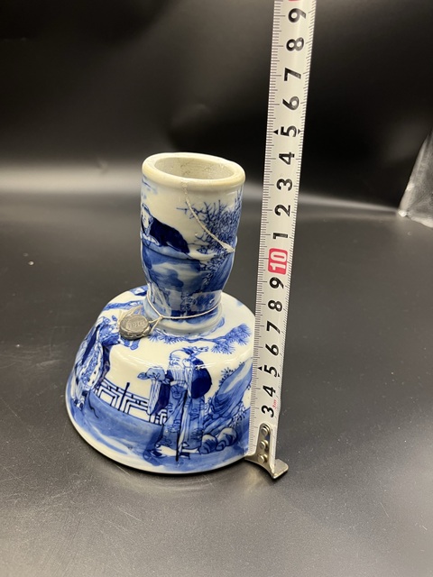 古玩陶瓷光緒青花燭臺(tái)真品鑒賞圖
