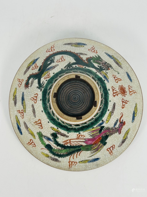 古玩陶瓷哥釉粉彩八仙人物斗笠碗真品鑒賞圖