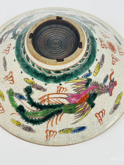 古玩陶瓷哥釉粉彩八仙人物斗笠碗真品鑒賞圖