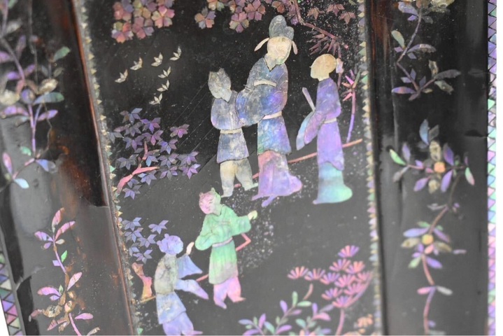 古玩雜項嵌螺鈿文房條盤真品鑒賞圖