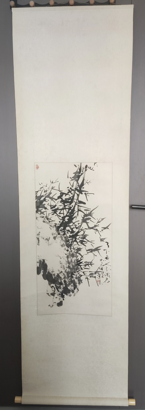 古玩字畫手工原裝原裱河南名家任七 墨竹圖拍賣,當前價格3688元