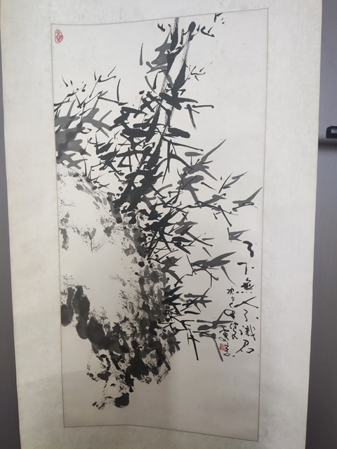 古玩字畫手工原裝原裱河南名家任七 墨竹圖拍賣,當前價格3688元