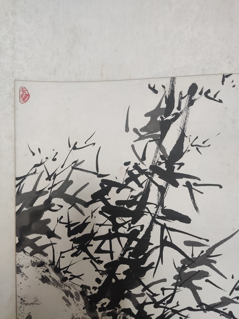 古玩字畫手工原裝原裱河南名家任七 墨竹圖拍賣,當前價格3688元