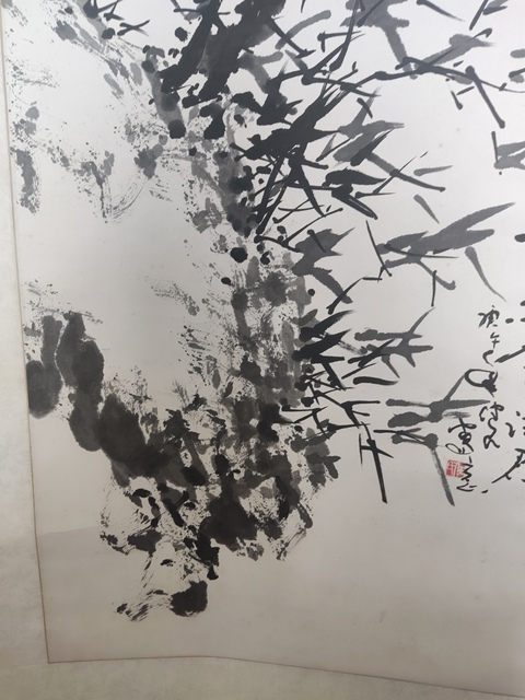 古玩字畫手工原裝原裱河南名家任七 墨竹圖拍賣,當前價格3688元