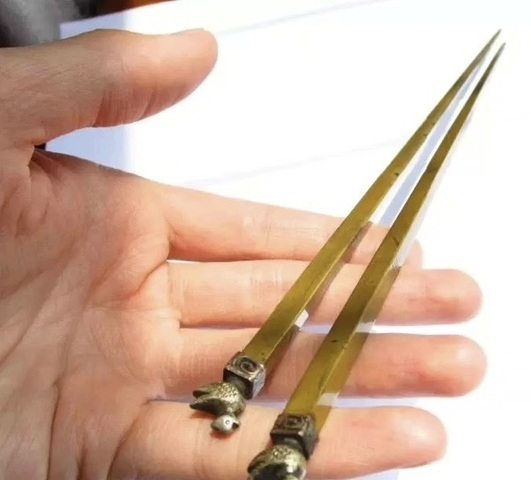 古玩銅器清代銅爐筷真品鑒賞圖