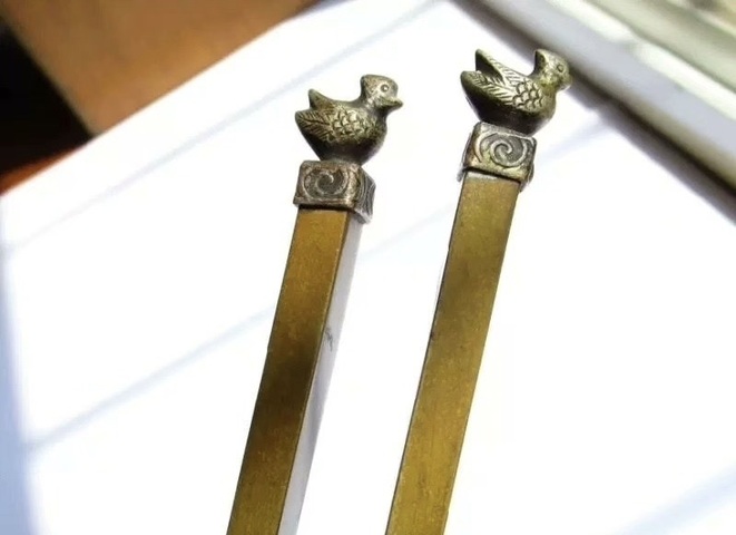 古玩銅器清代銅爐筷真品鑒賞圖
