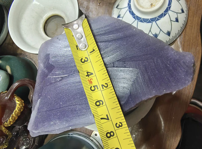 古玩玉器紫玉髓原石料真品鑒賞圖