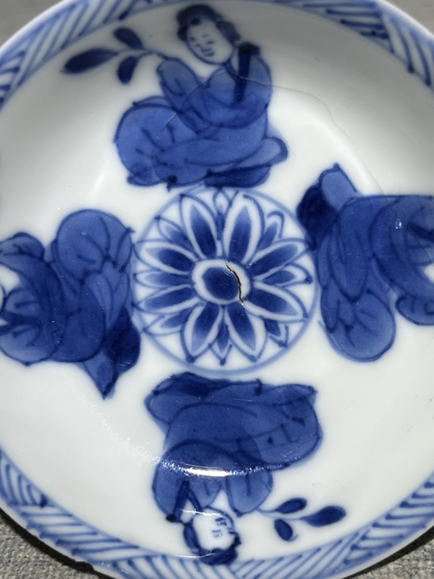 古玩陶瓷清,康熙青花仕女碟拍賣,當(dāng)前價(jià)格888元