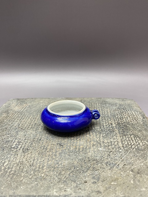 古玩陶瓷清乾隆·霽藍釉鳥食碗拍賣,當前價格1260元