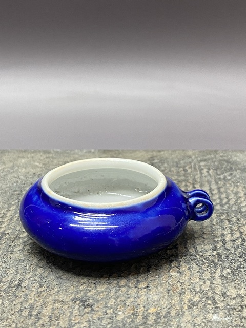 古玩陶瓷清乾隆·霽藍釉鳥食碗拍賣,當前價格1260元