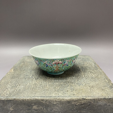 古玩陶瓷福壽紋粉彩碗真品鑒賞圖
