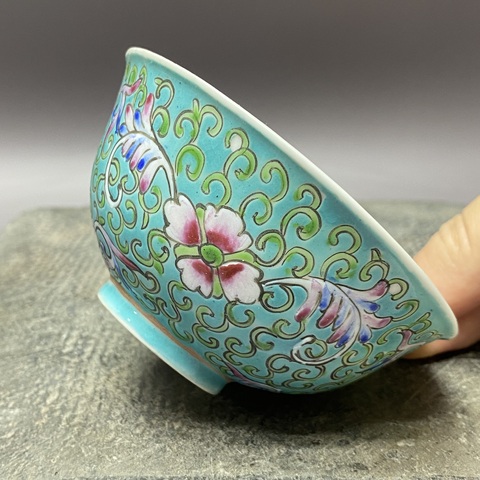 古玩陶瓷福壽紋粉彩碗真品鑒賞圖