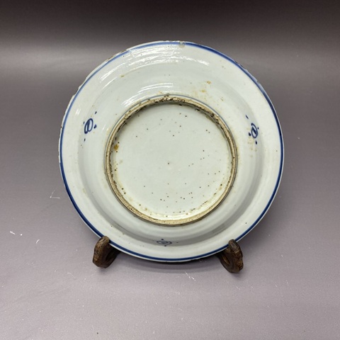 古玩陶瓷明天啟·山水風景青花盤拍賣,當前價格2000元
