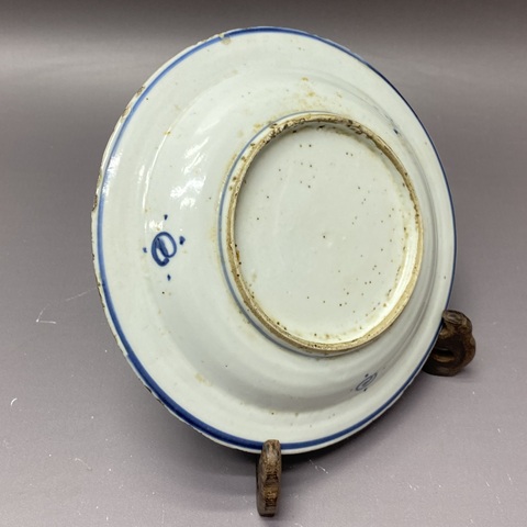 古玩陶瓷明天啟·山水風景青花盤拍賣,當前價格2000元
