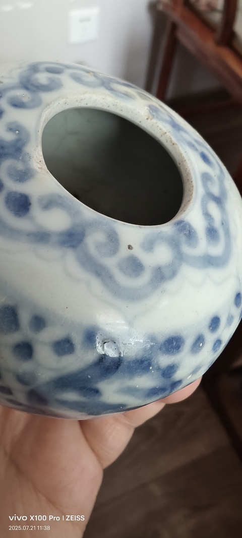 古玩陶瓷青花水盂真品鑒賞圖