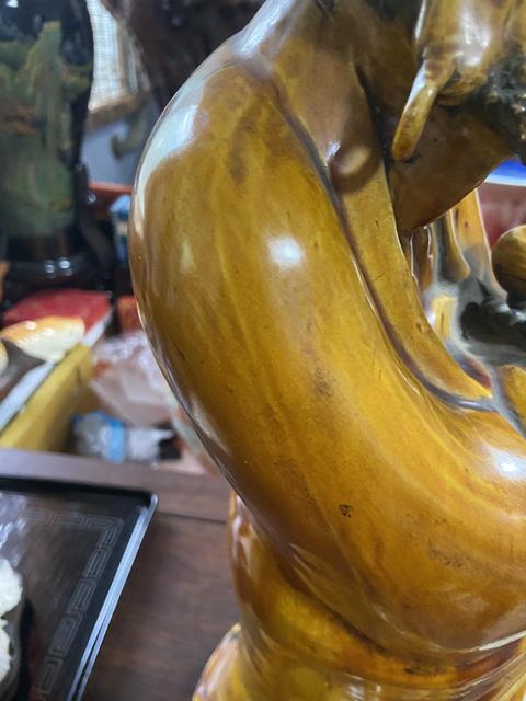 古玩陶瓷黃釉達摩真品鑒賞圖