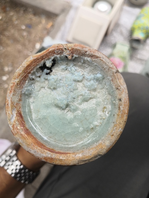 古玩陶瓷龍泉窯青釉瓶真品鑒賞圖