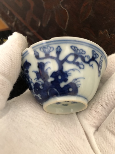 古玩陶瓷青花杯拍賣，當前價格3800元