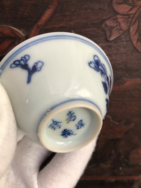 古玩陶瓷青花杯拍賣，當前價格3800元