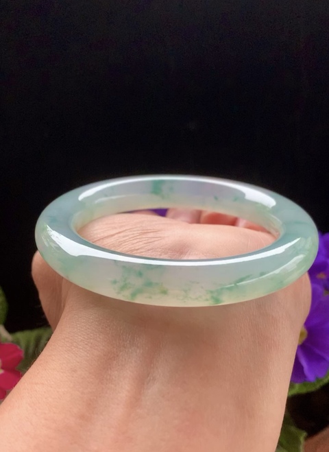 古玩玉器(極美精品)老坑天然冰種翡翠手鐲拍賣,當前價格998000元